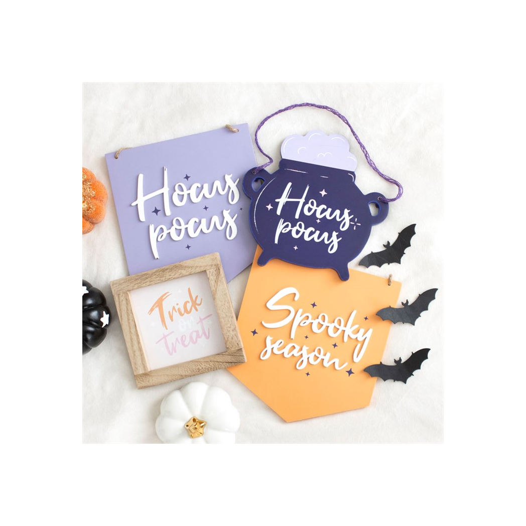 Pink Trick or Treat Wooden Frame Sign