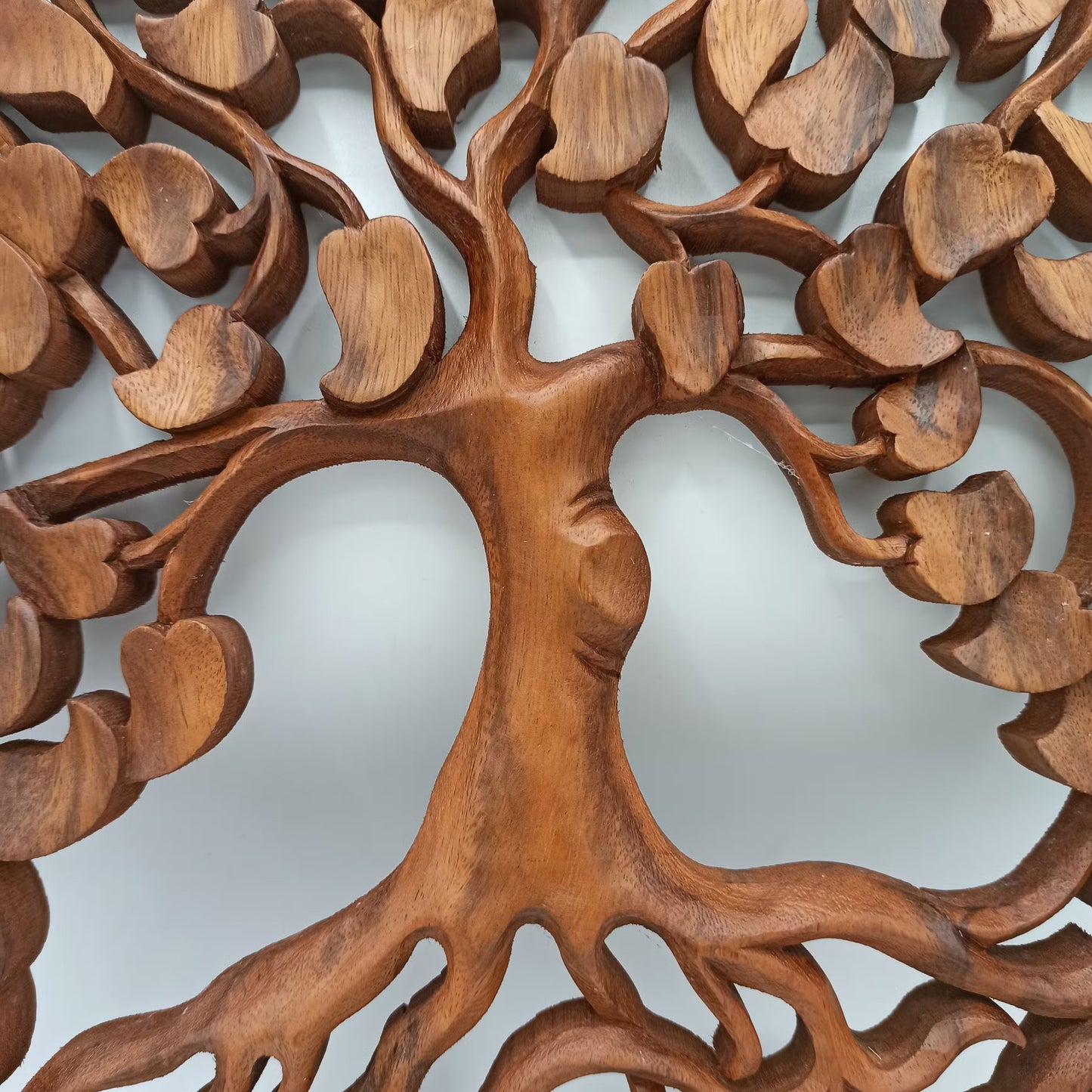 Tree of Life / Love - Handmade Decorative Suar Wooden Plaque - 40cm