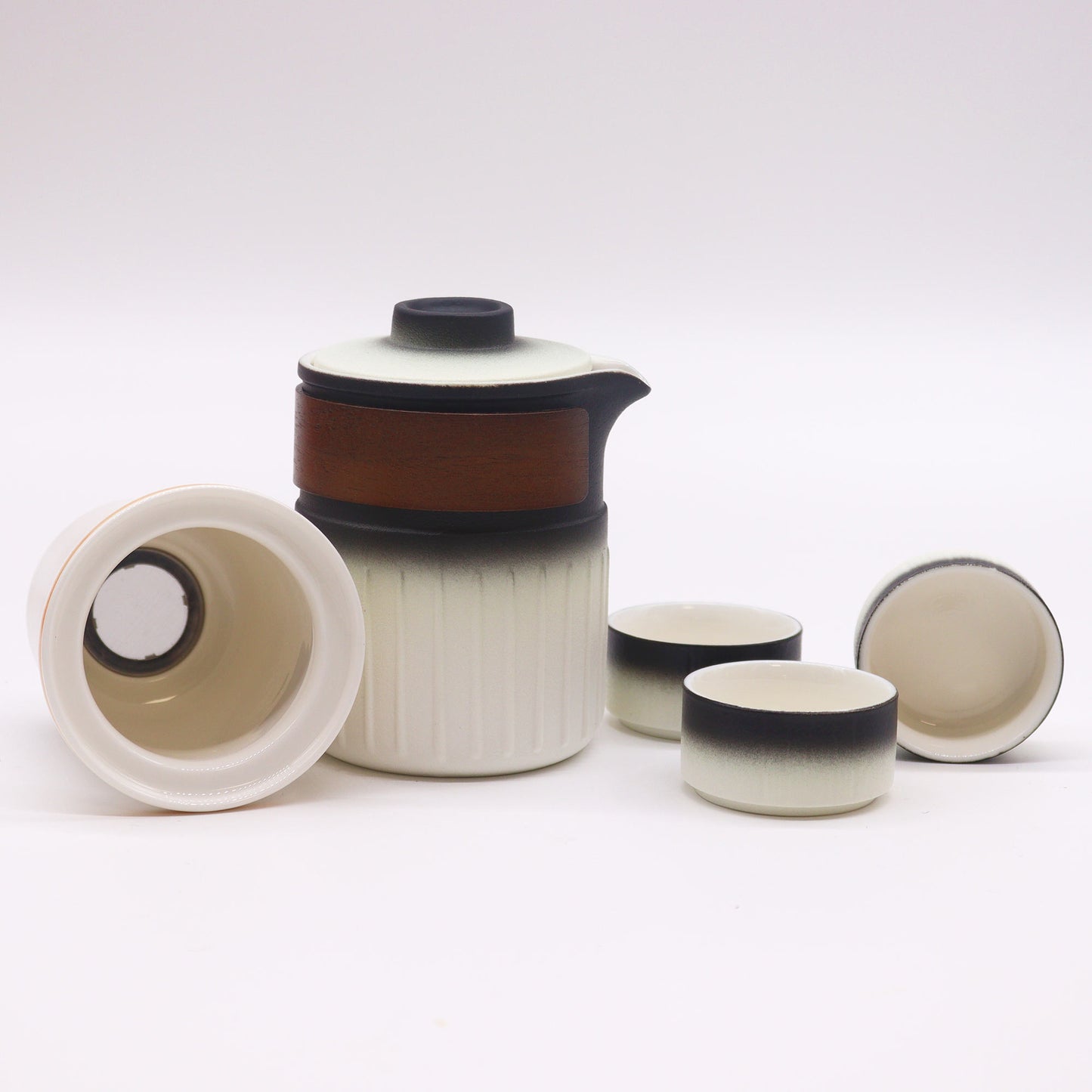 350ml Ceramic Teapot with an Infuser and a 3 Matching Cup Set