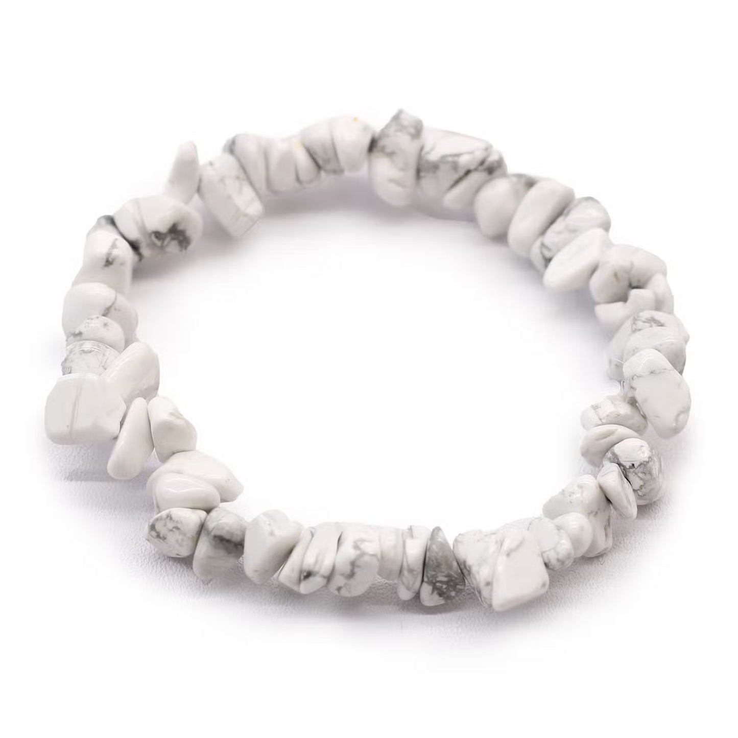 Chip Stone Bracelet - White Jasper