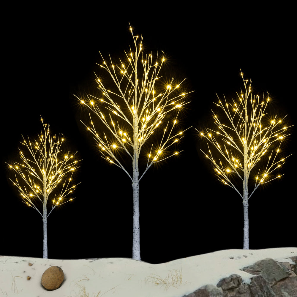 5ft LED Lit White Christmas Birch Twig Tree