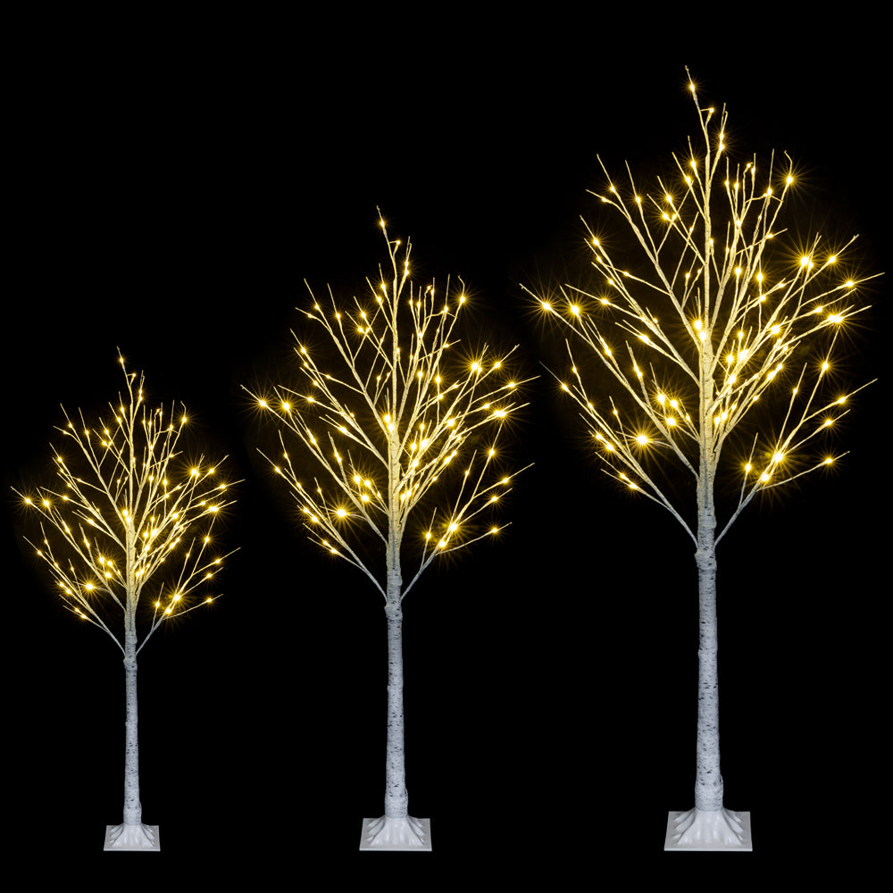 5ft LED Lit White Christmas Birch Twig Tree