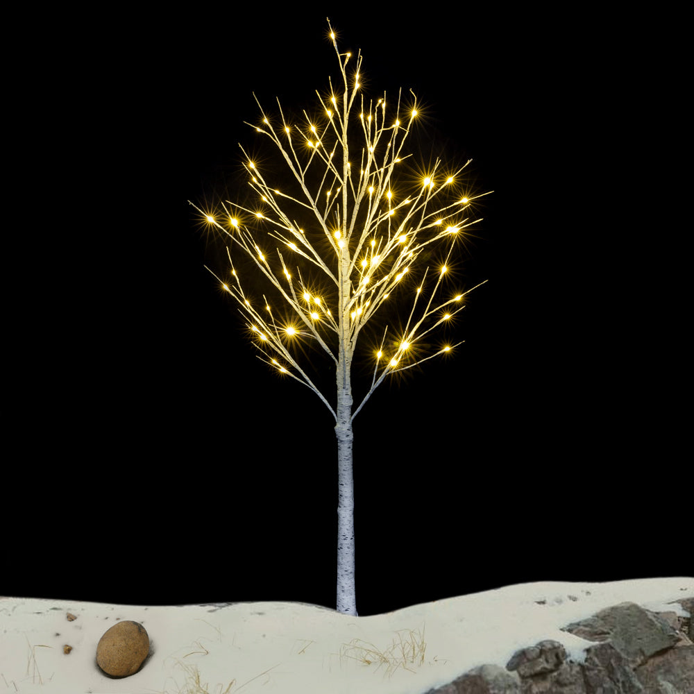 5ft LED Lit White Christmas Birch Twig Tree