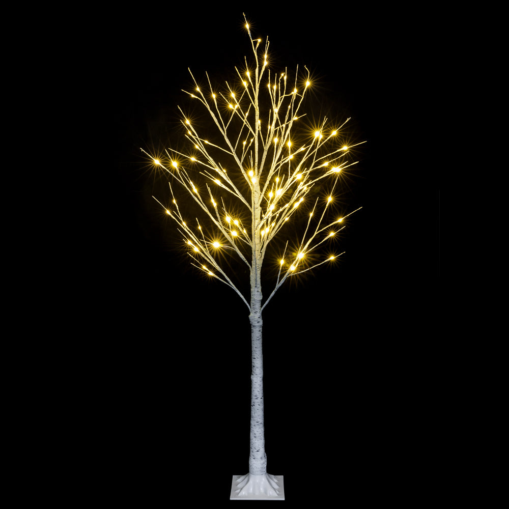 5ft LED Lit White Christmas Birch Twig Tree