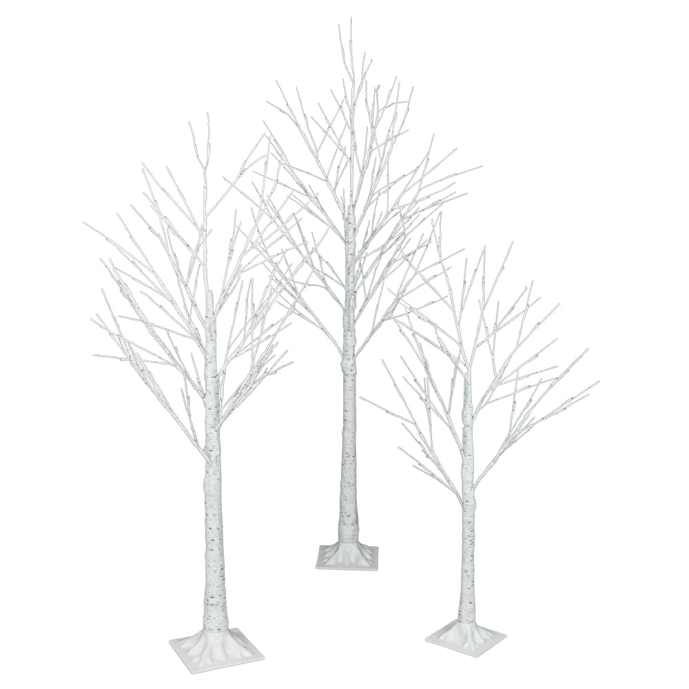 6ft LED Lit White Christmas Birch Twig Tree