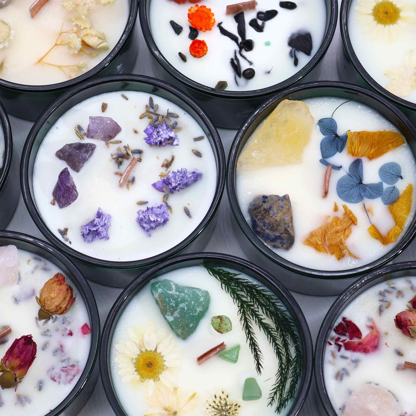 Hop Hare Crystal and Magic Flower Candles / Various Meaning and Scents