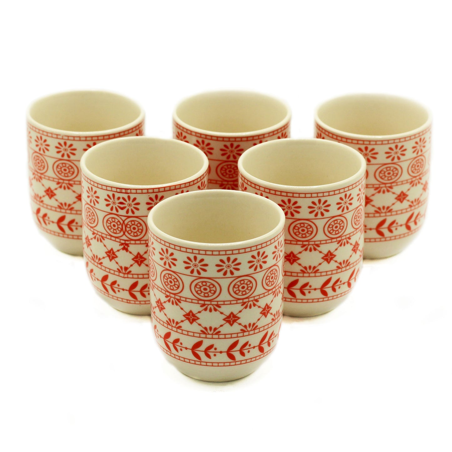 6 Ceramic Amber Herbal Tea Cups