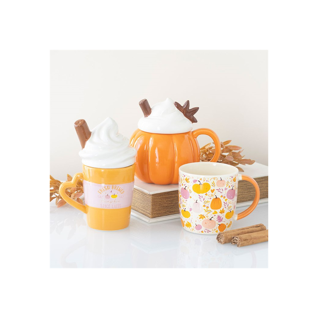 Pumpkin Cream Lidded Mug