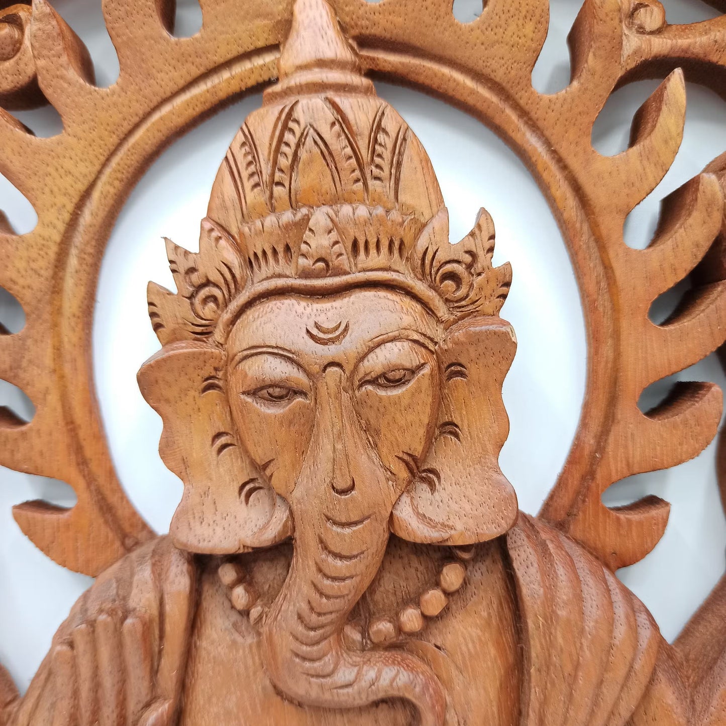 Ganesh - Handmade Decorative Suar Wooden Plaque - 40cm
