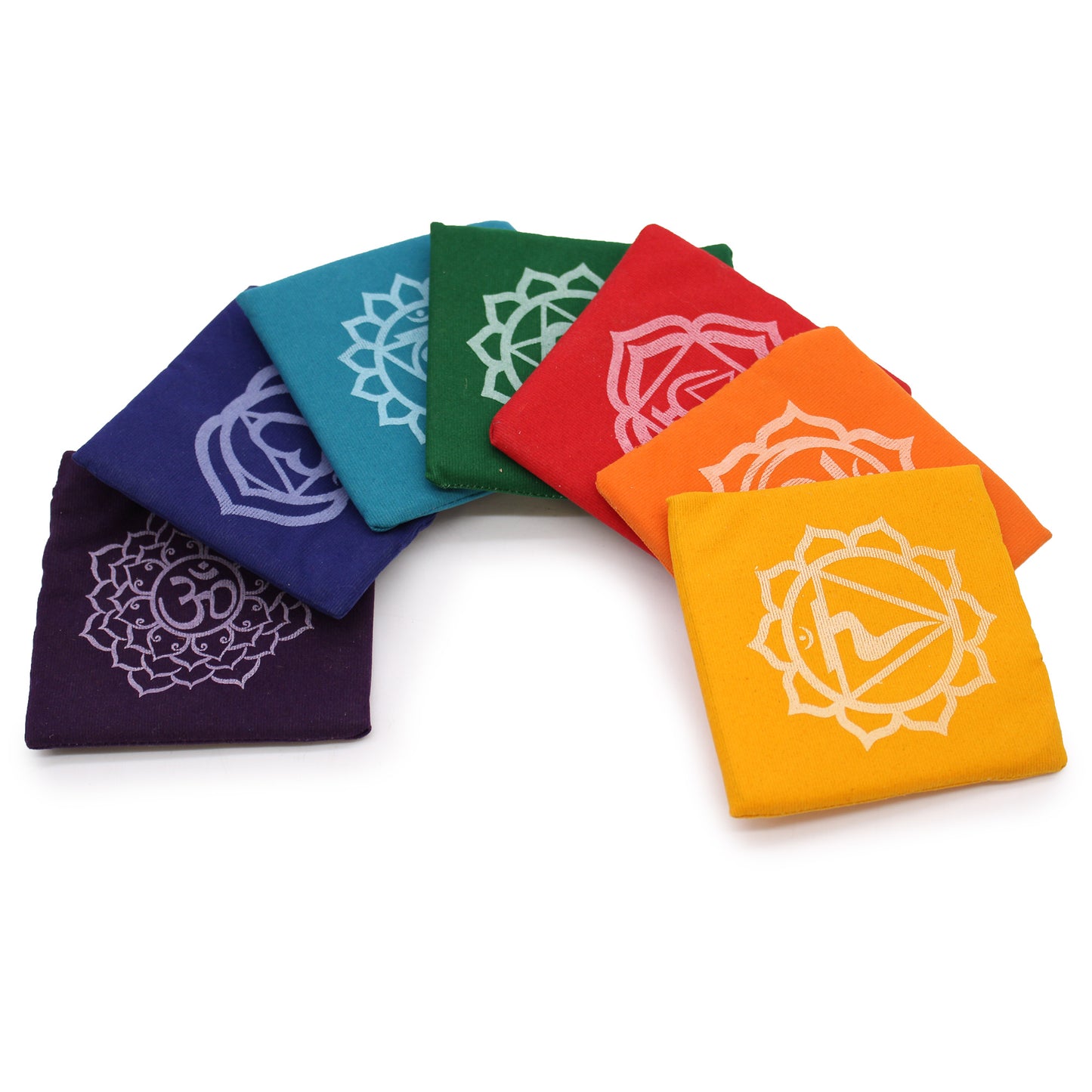Mats for the Authentic Brass Pyramid Healing 7 Chakra Singing Bowl Set