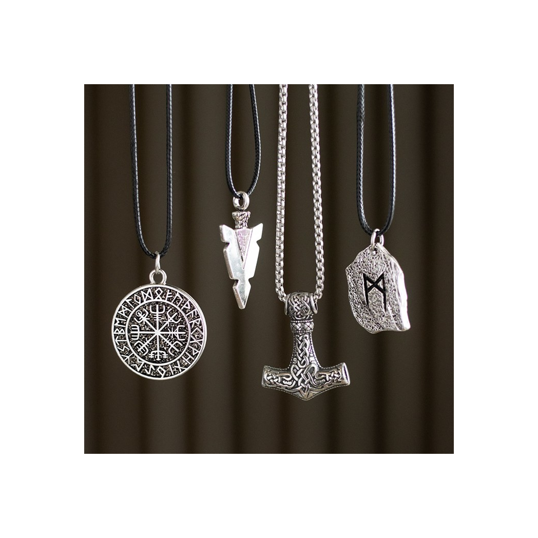 Arrowhead of Strength Viking Cord Necklace