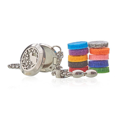 Aromatherapy Essential Oil Chain Bracelet - Cat and Flowers product packaging on clean background from Quintessential Holistic Health Ltd