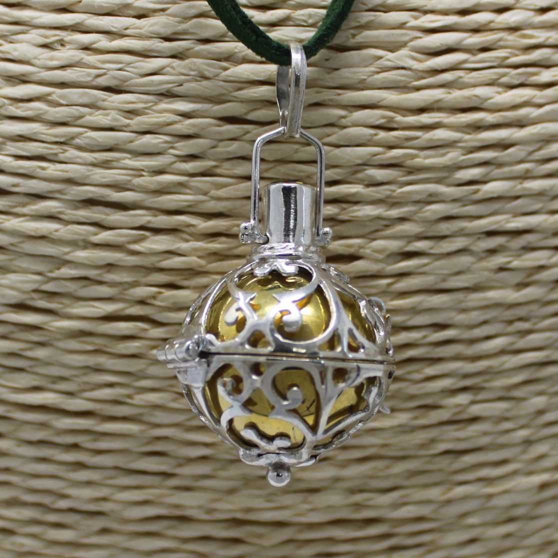 Handmade 925 Silver Angel Bell Pendant Necklace - 23mm / Healing