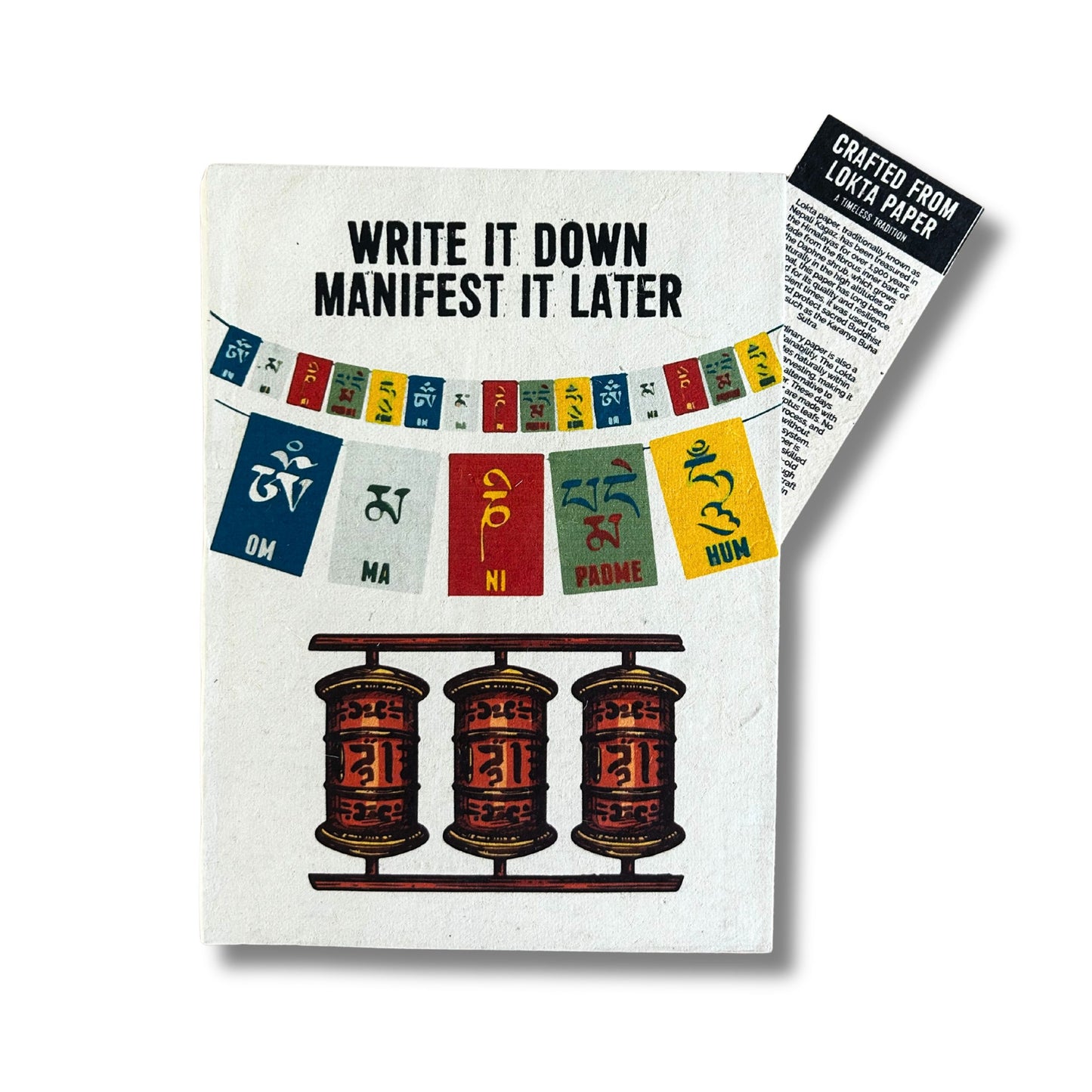 A5 Eco-Friendly Lokta Paper Journal inc Bookmark - Write it Down / Manifest it Later
