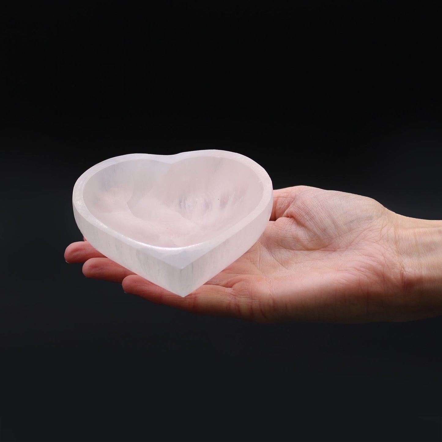 Selenite Heart Bowl - Large