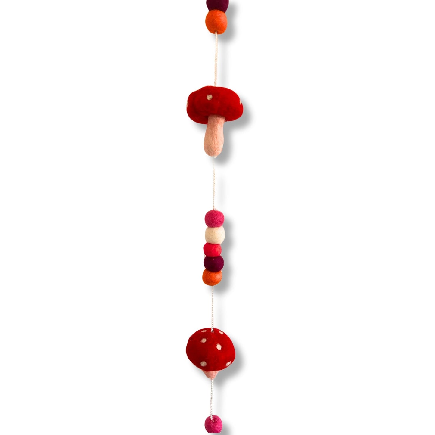Handmade Childs Nursery Felt Wall or Ceiling Hanging - Red Mushrooms