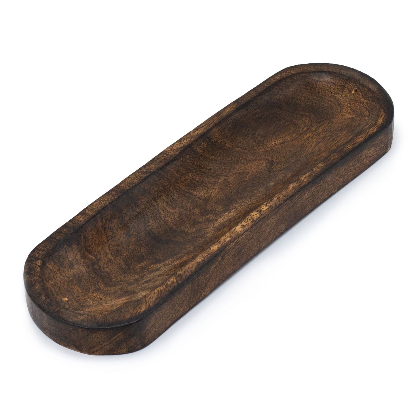 Mango Wood Dual Incense Tray - Classic Plain