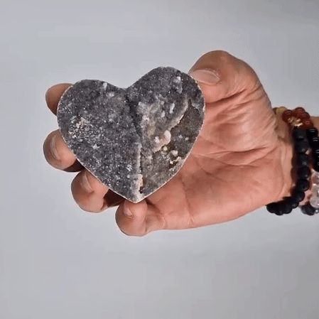 Hand Carved Natural Calcite Heart - Large