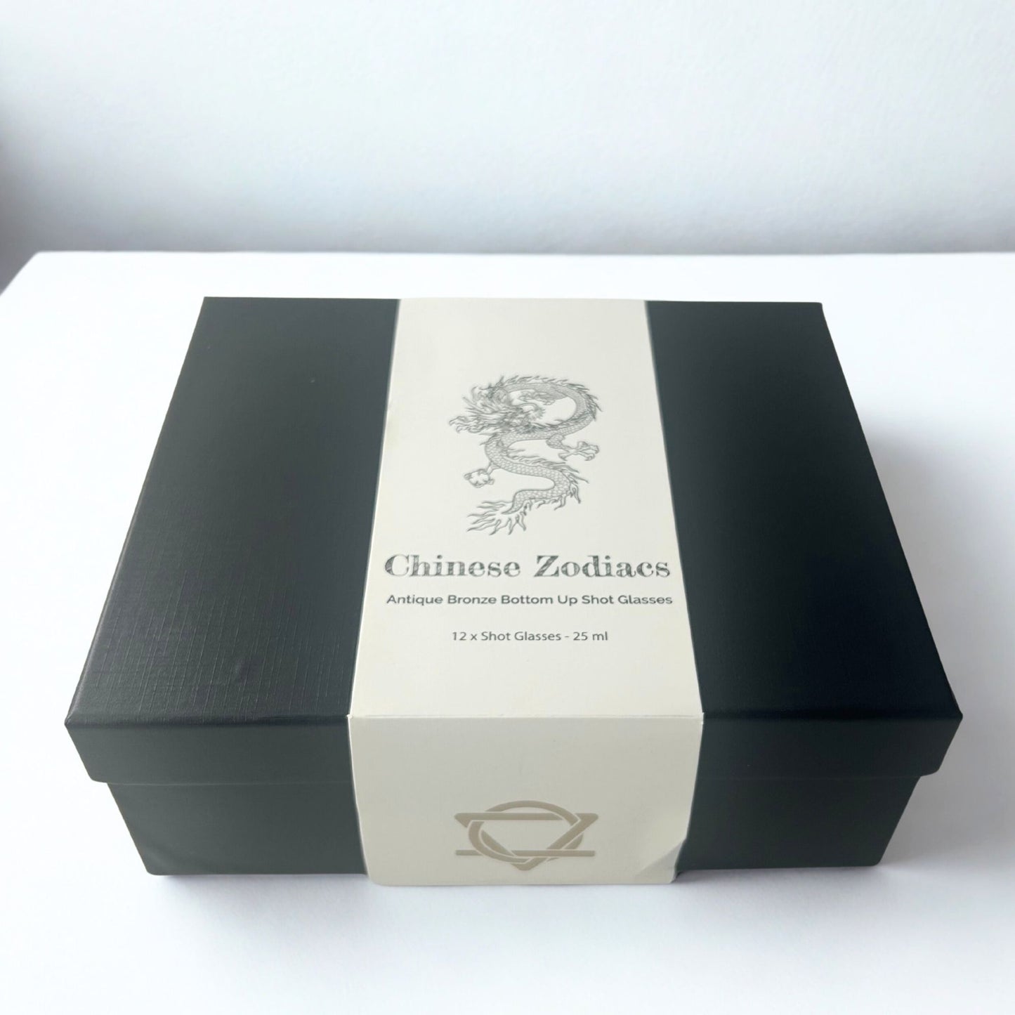 Set of 12 x 25ml Mystical Zodiac Creatures Glasses - Antique Bronze