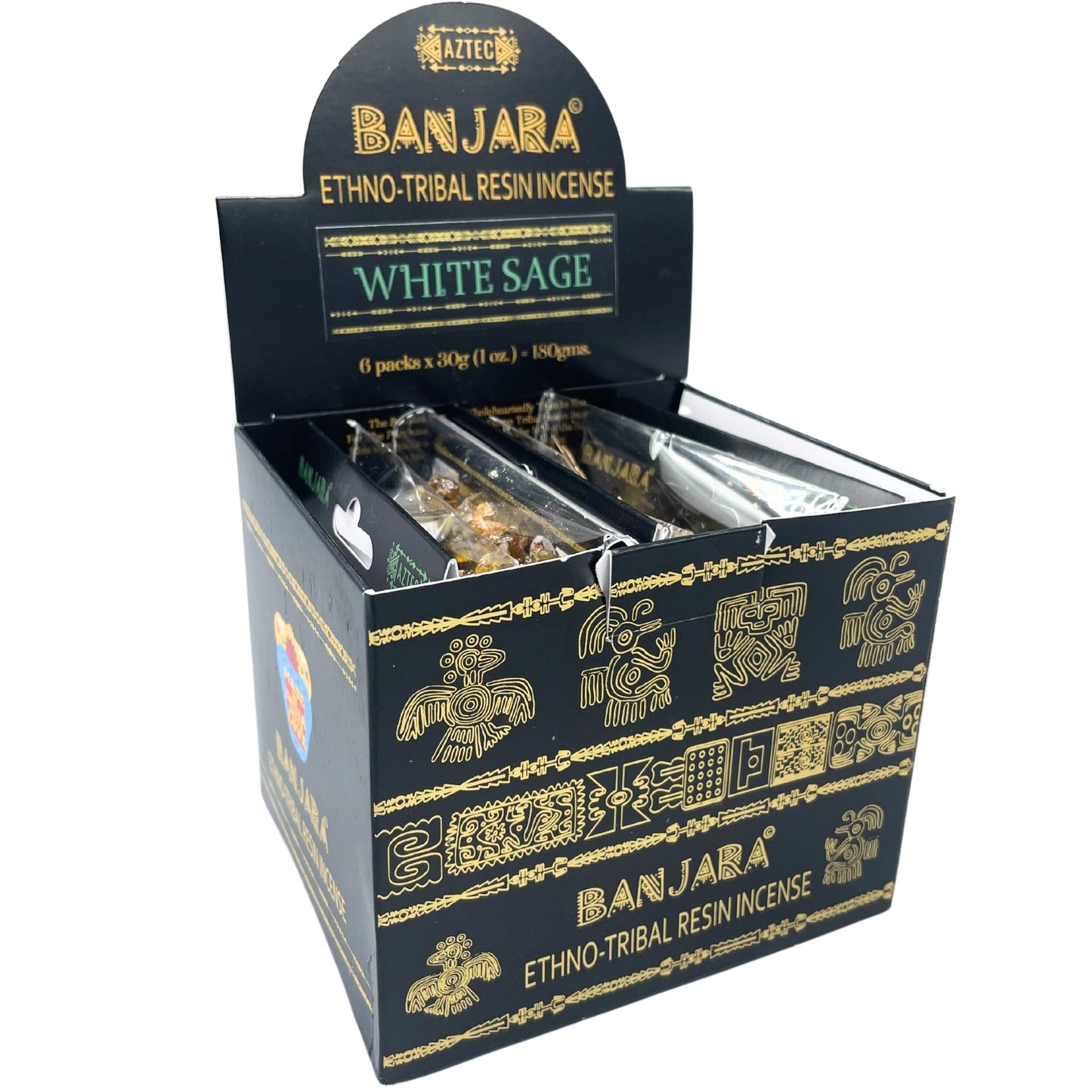 Handcrafted Banjara Tree Resin - White Sage product packaging on clean background from Quintessential Holistic Health Ltd