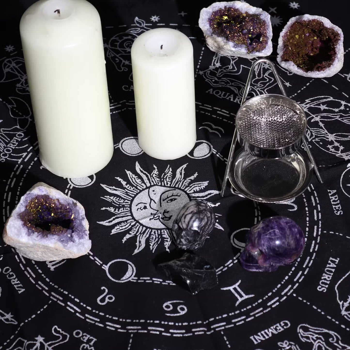 Esoteric Cotton Altar Cloth - Horoscope