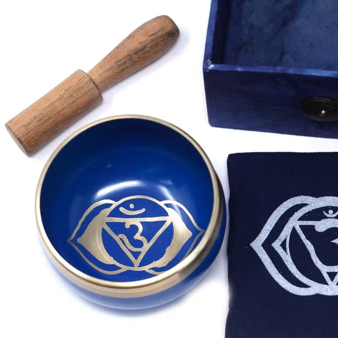 8cm Authentic Healing Chakra Brass Singing Bowl Set - Third Eye Chakra