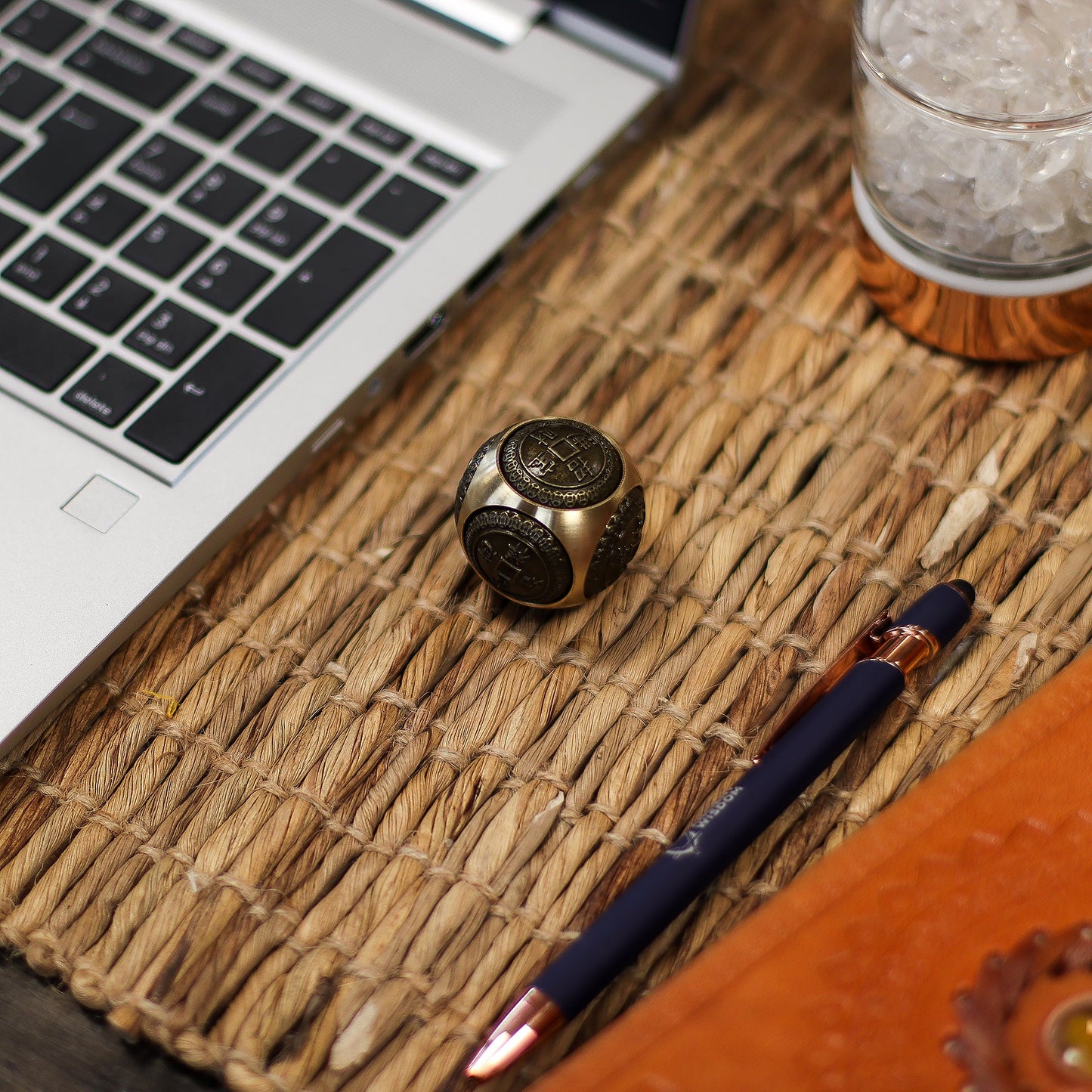 Feng Shui Fortune Spinner - Small / Rounded Wealth Dice product packaging on clean background from Quintessential Holistic Health Ltd