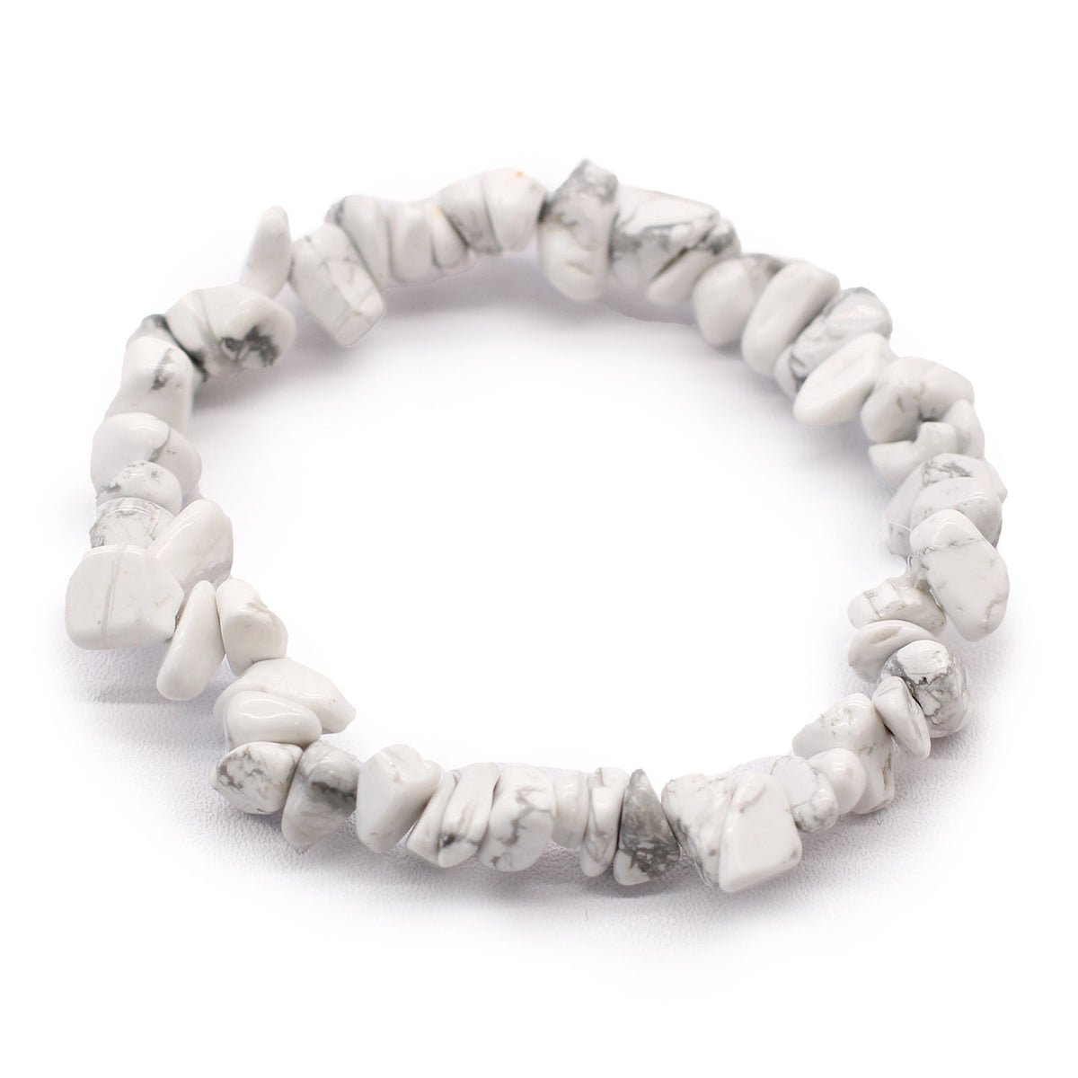 Grapefruit and Ylang Ylang White Jasper Bracelet, circular bracelet formed from irregular white stone chips from Quintessential Holistic Health.