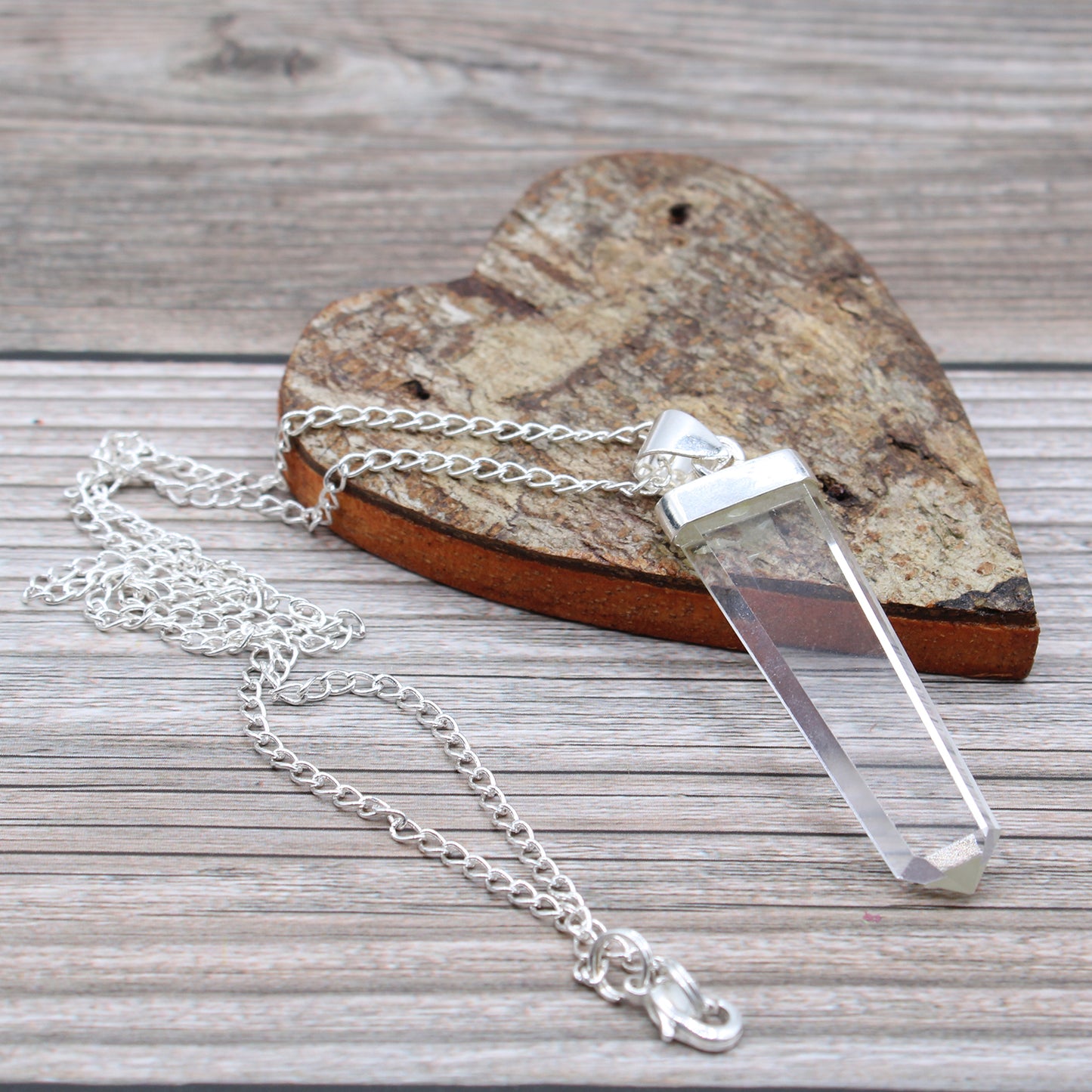 Flat Pencil Gemstone Unisex Pendant