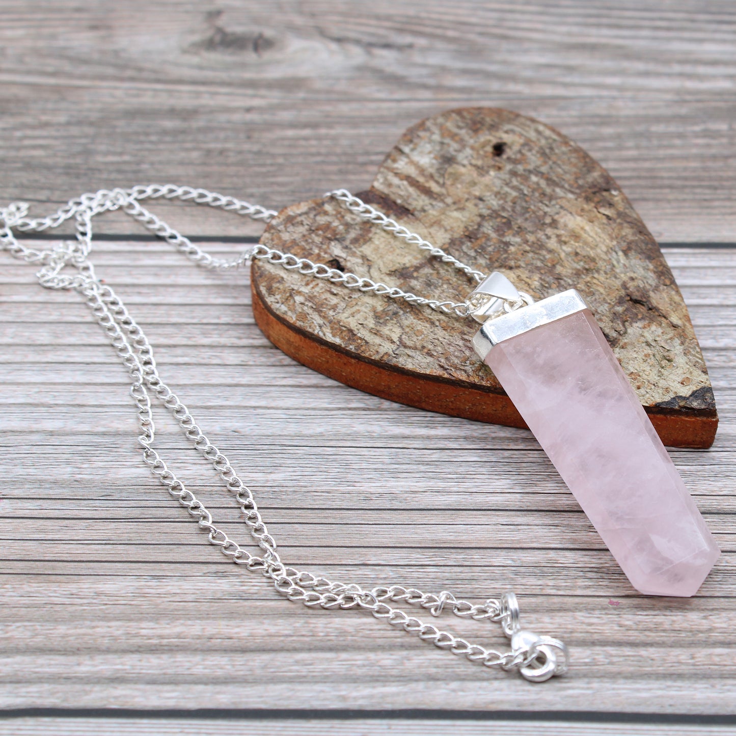 Flat Pencil Gemstone Unisex Pendant