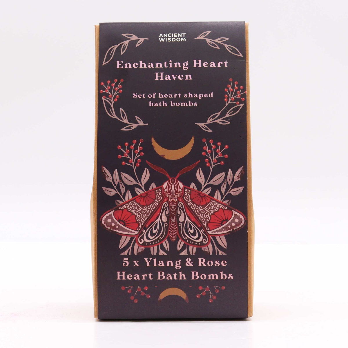 Enchanting Heart Haven Bath Bombs - Ylang and Rose - Pack of 5, photographed with 5 bath bombs in image 4 from Quintessential Holistic Health.