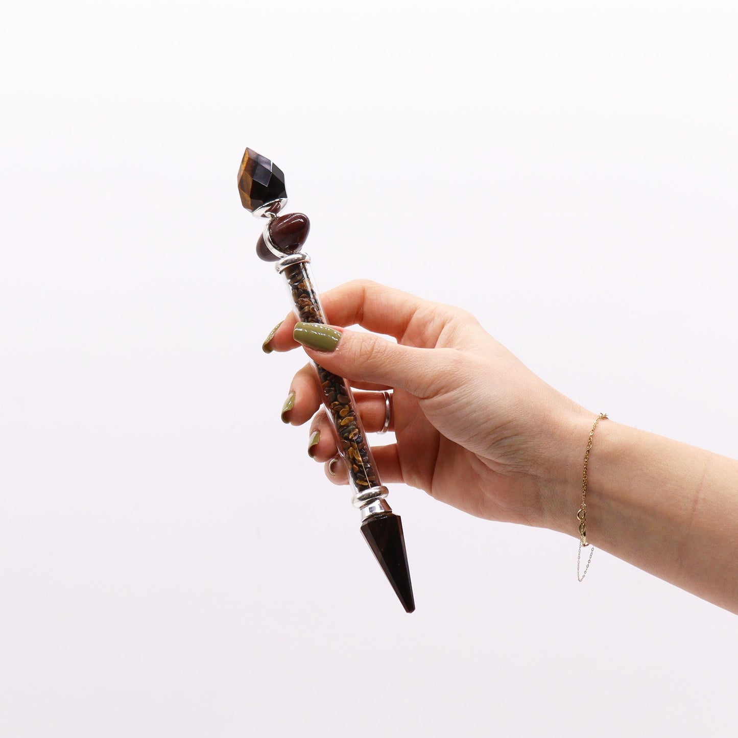 Shiva Lingam Magic Healing Wand Wand - Tigers Eye Gemstones / Confidence product packaging on clean background from Quintessential Holistic Health Ltd