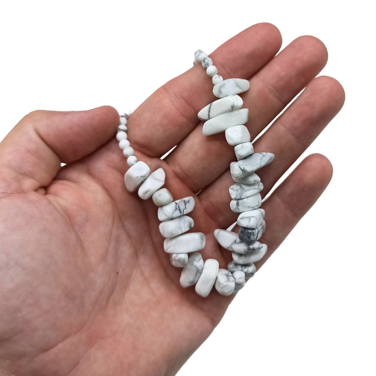 Longstone Gem Necklace - White Jasper product packaging on clean background from Quintessential Holistic Health Ltd