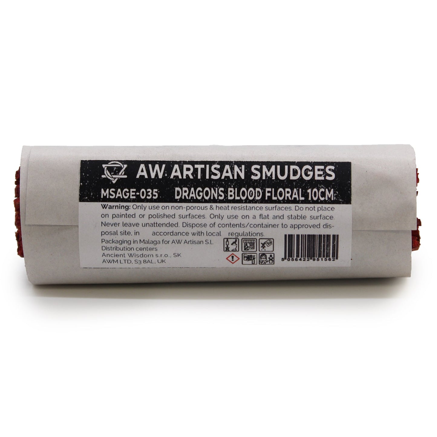 10cm Handcrafted Incense Smudge Stick - Dragons Blood and Floral Sage product packaging on clean background from Quintessential Holistic Health Ltd