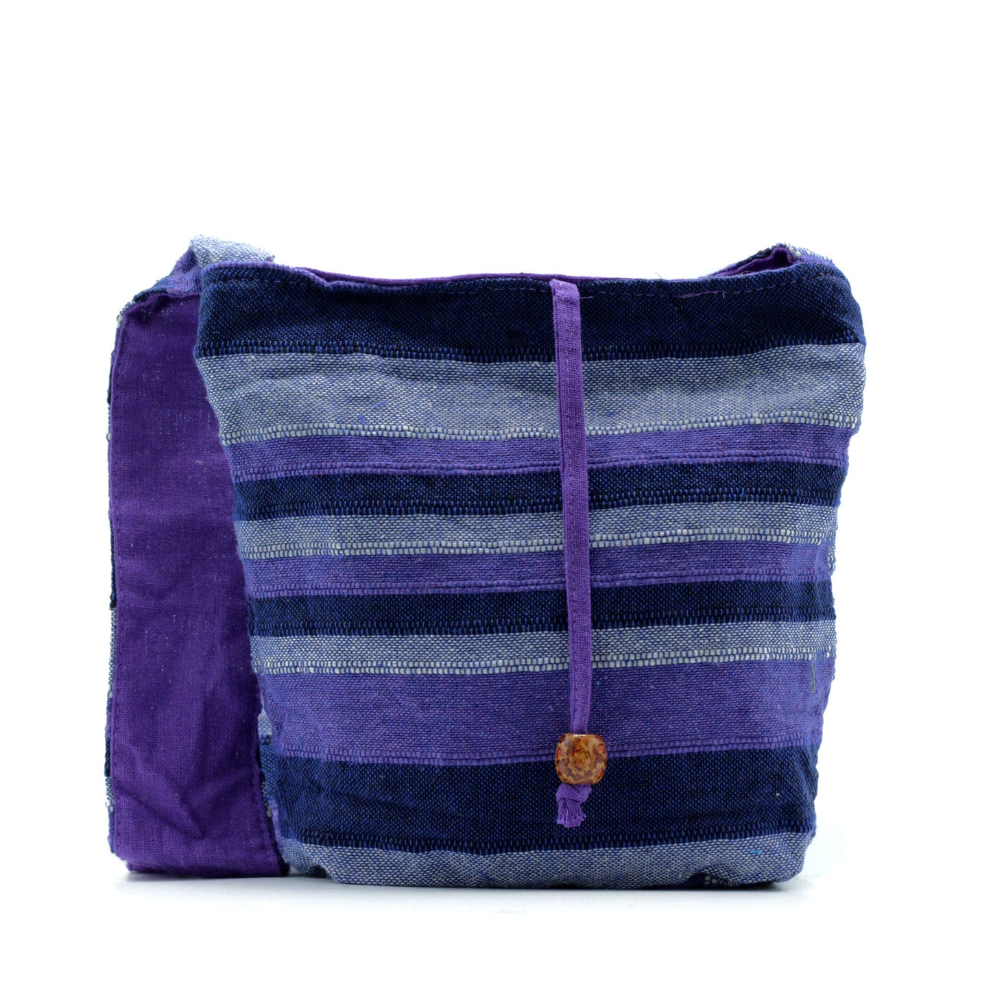 Handmade Eco-Friendly Cotton Nepalese Style Sling Bag - Medium / Deep Sea Blues product packaging on clean background from Quintessential Holistic Health Ltd