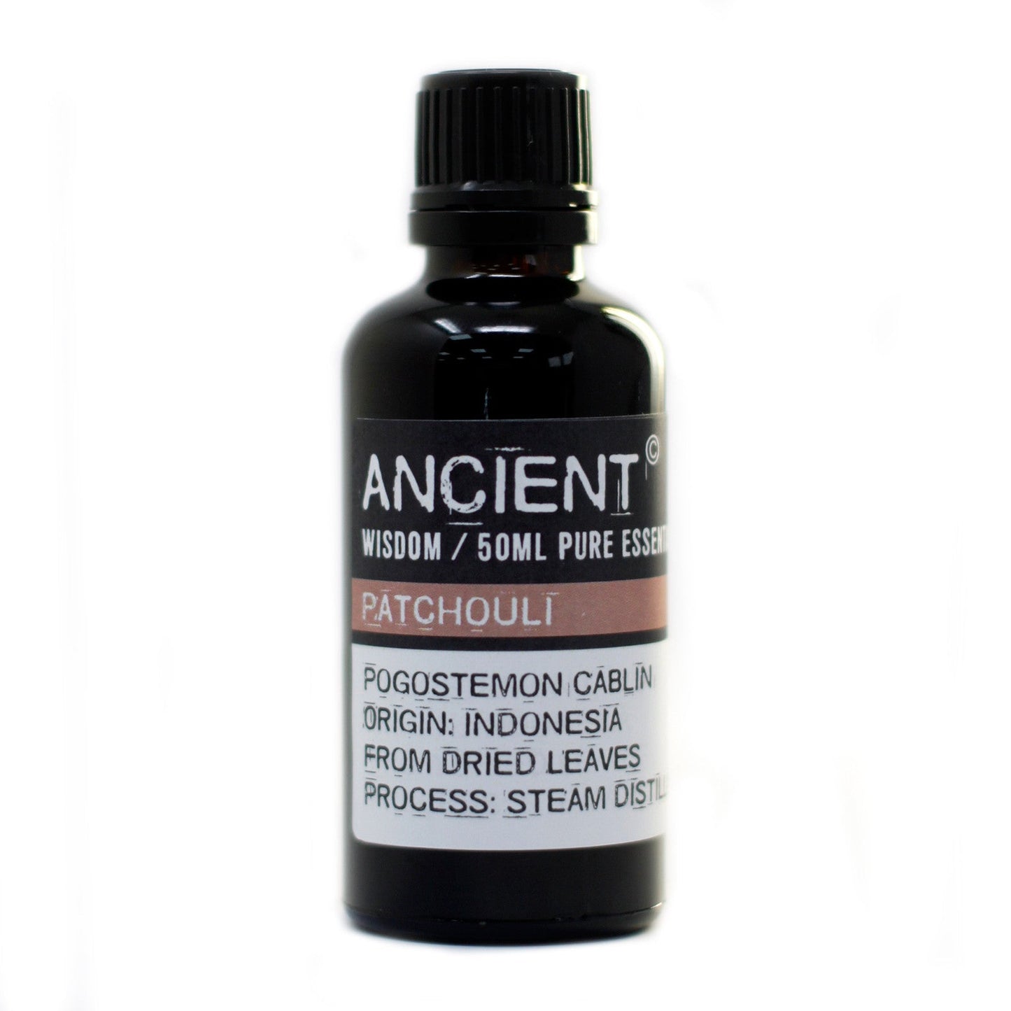 50ml Professional Pure Essential Oil - Patchouli product packaging on clean background from Quintessential Holistic Health Ltd