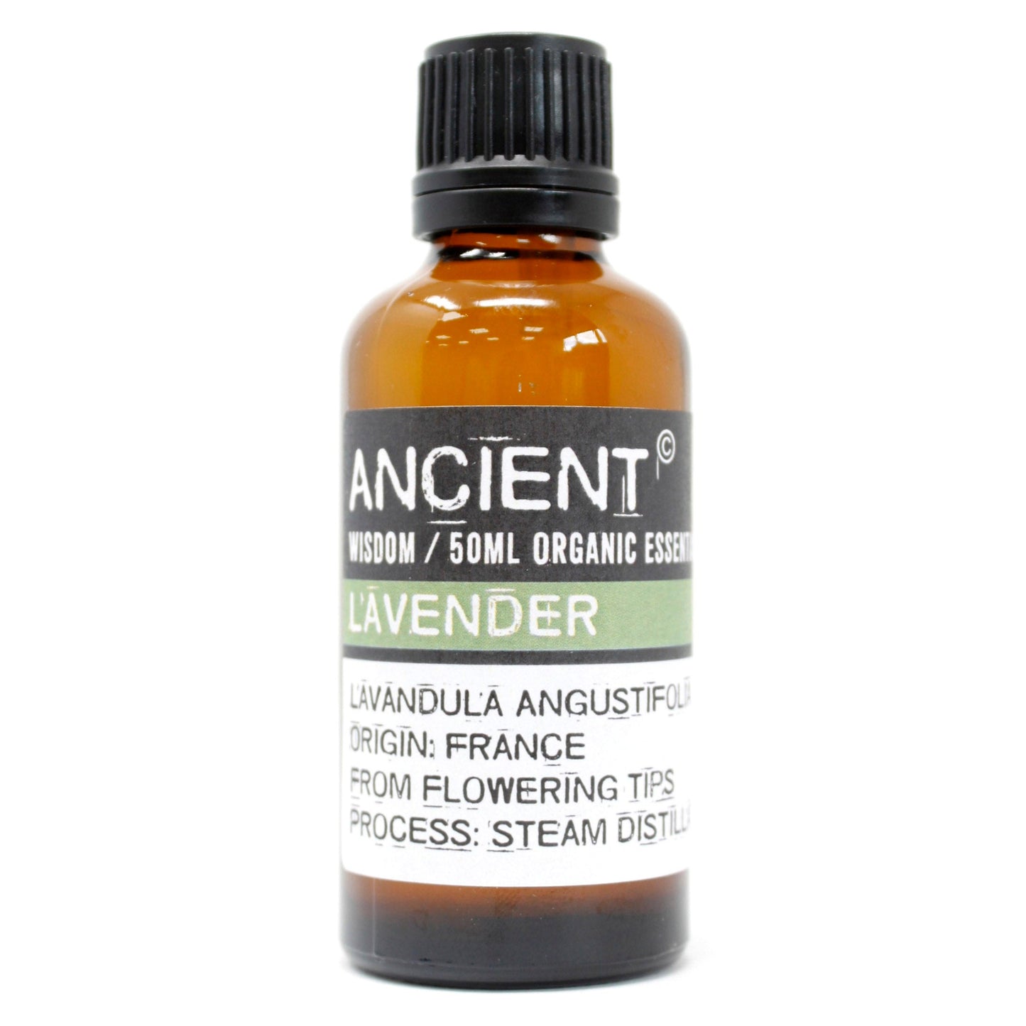 50ml Organic Essential Oil - French Lavender product packaging on clean background from Quintessential Holistic Health Ltd