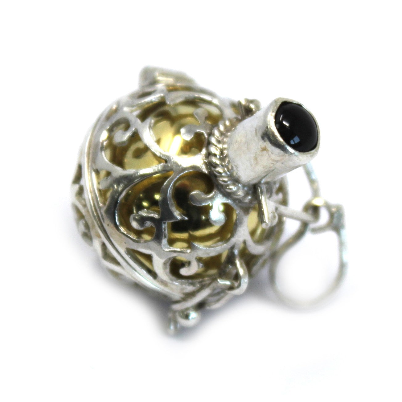 Large Hand Made 925 Silver Angel Bells Pendant Necklace