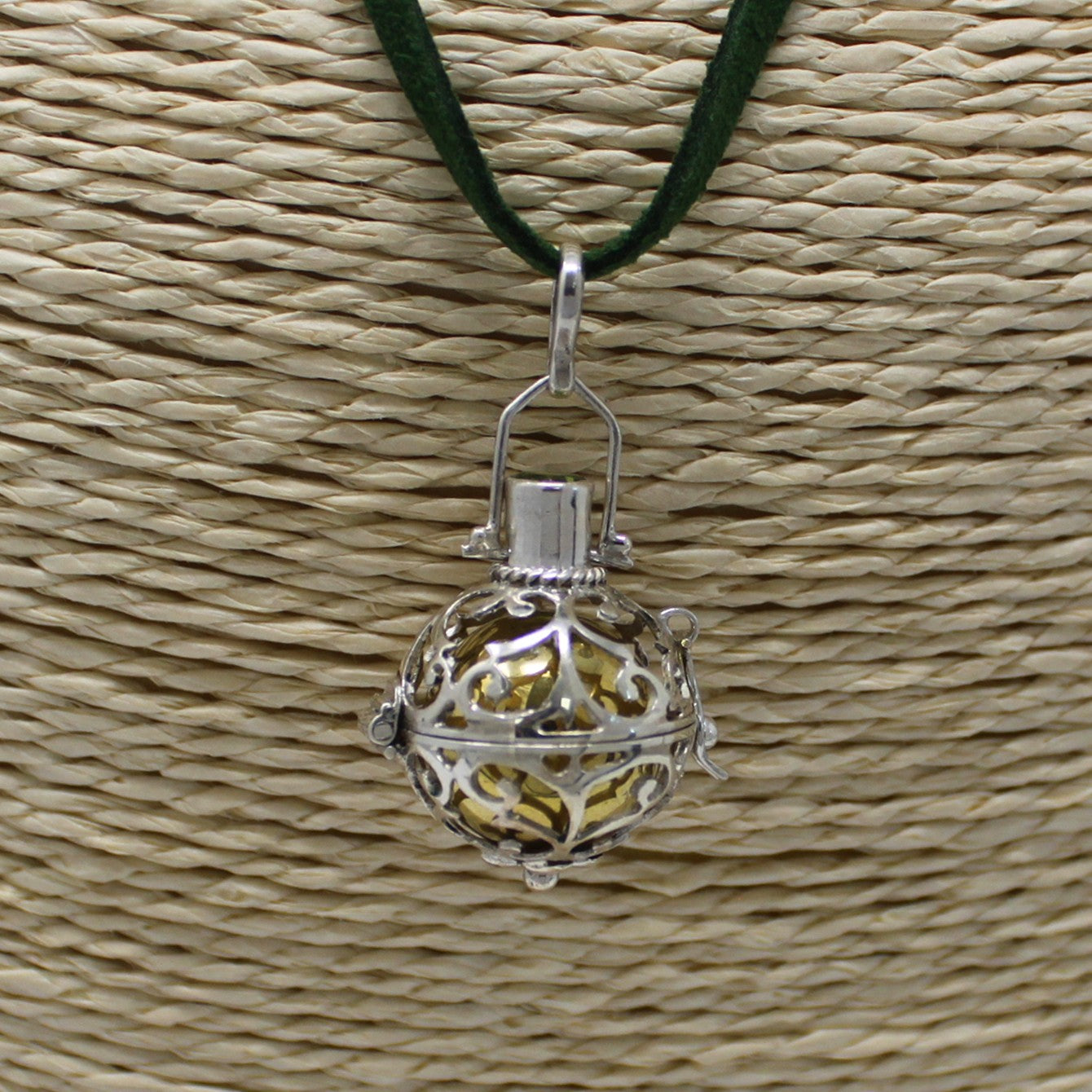 Large Hand Made 925 Silver Angel Bells Pendant Necklace