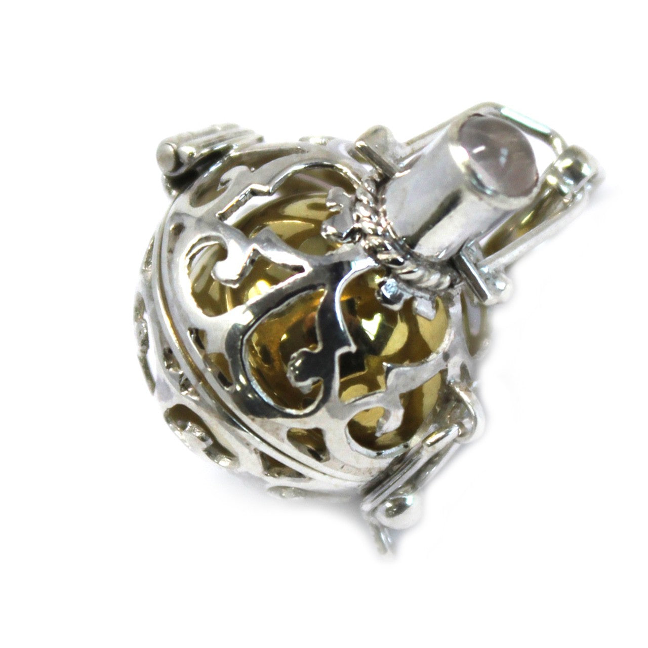 Medium Hand Made 925 Silver Angel Bells Pendant Necklace