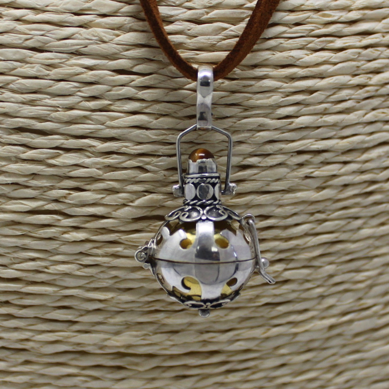 Medium Hand Made 925 Silver Angel Bells Pendant Necklace