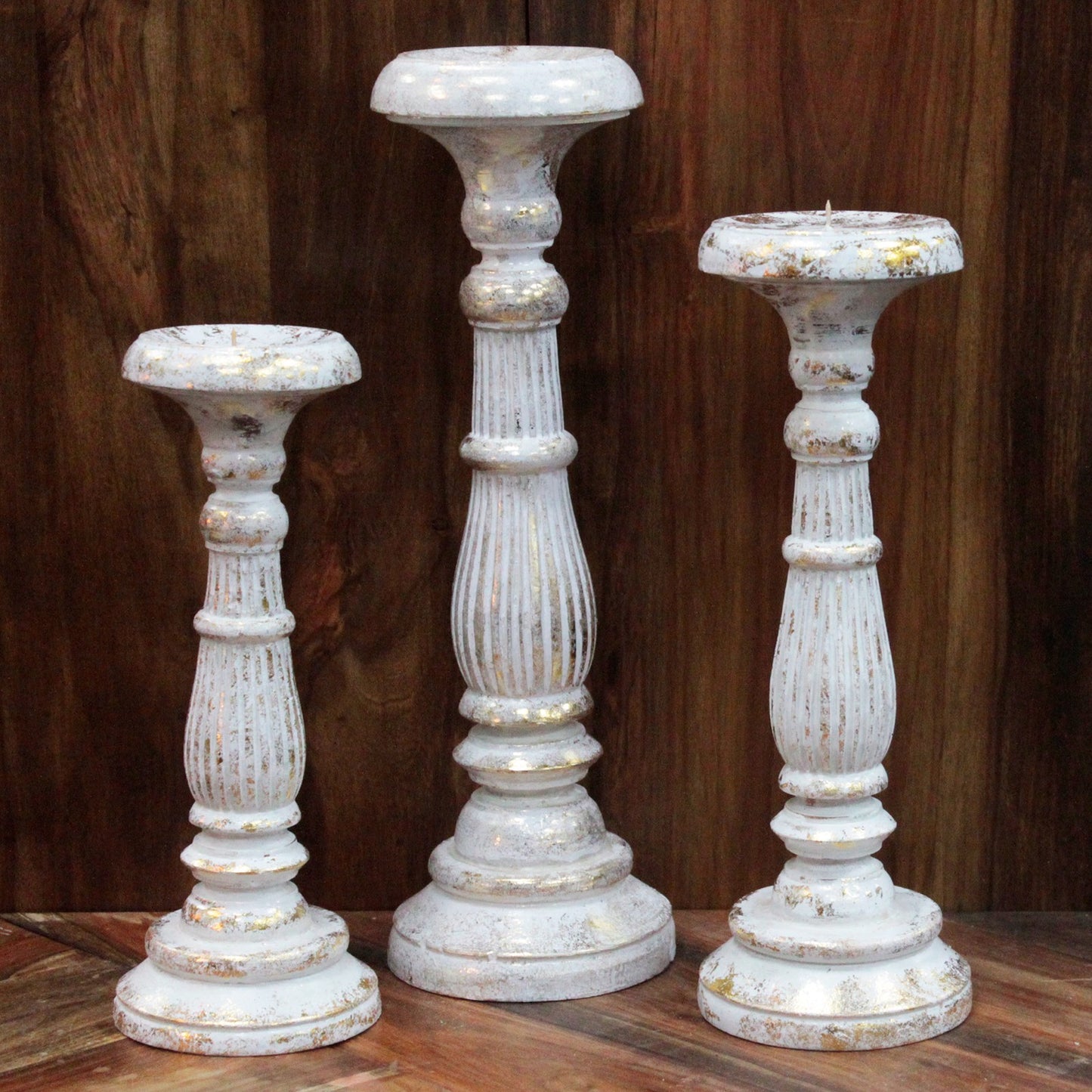 Handmade and Hand Painted Vintage Candle Stands / Various Sizes and Colours