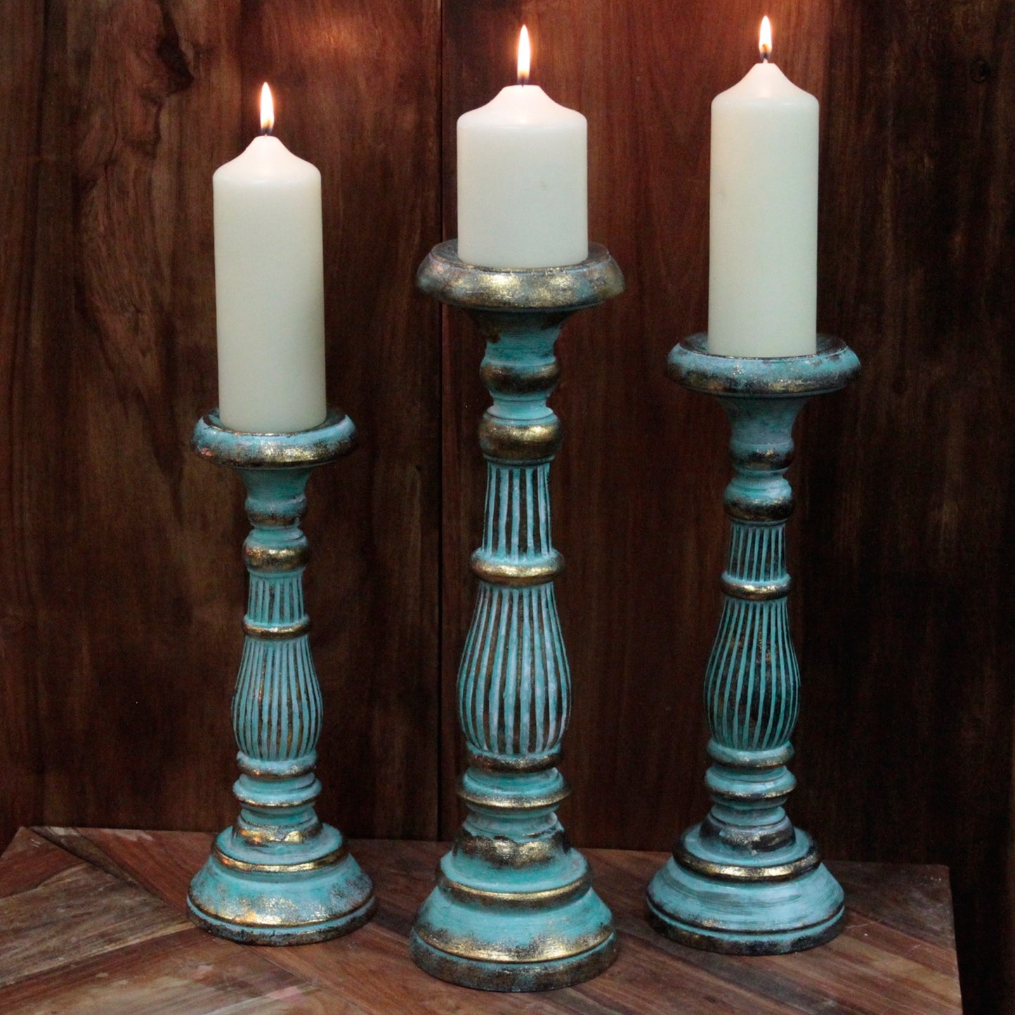 Handmade and Hand Painted Vintage Candle Stands / Various Sizes and Colours