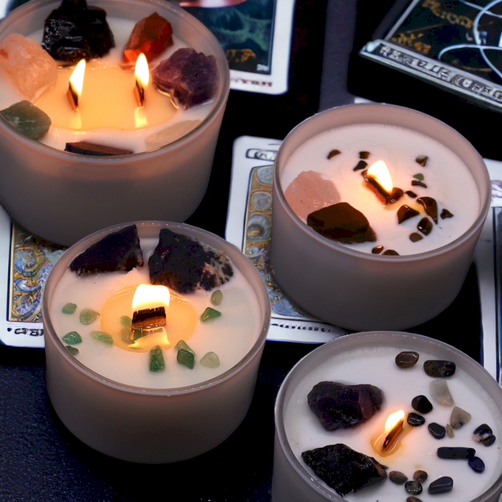 Scented Chakra Crystal Candles / Various Meanings