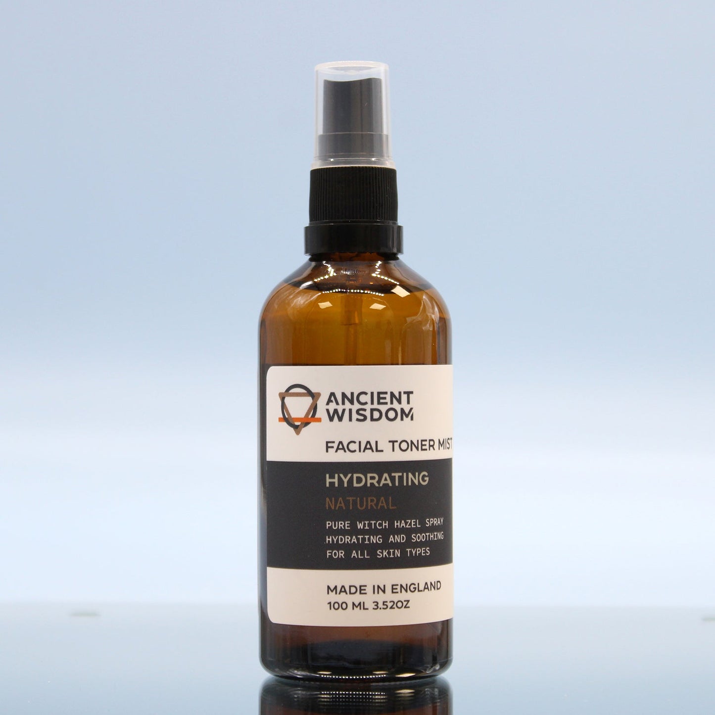 100ml Vegan-Friendly Witch Hazel Facial Toner Mist - Pure / Natural product packaging on clean background from Quintessential Holistic Health Ltd