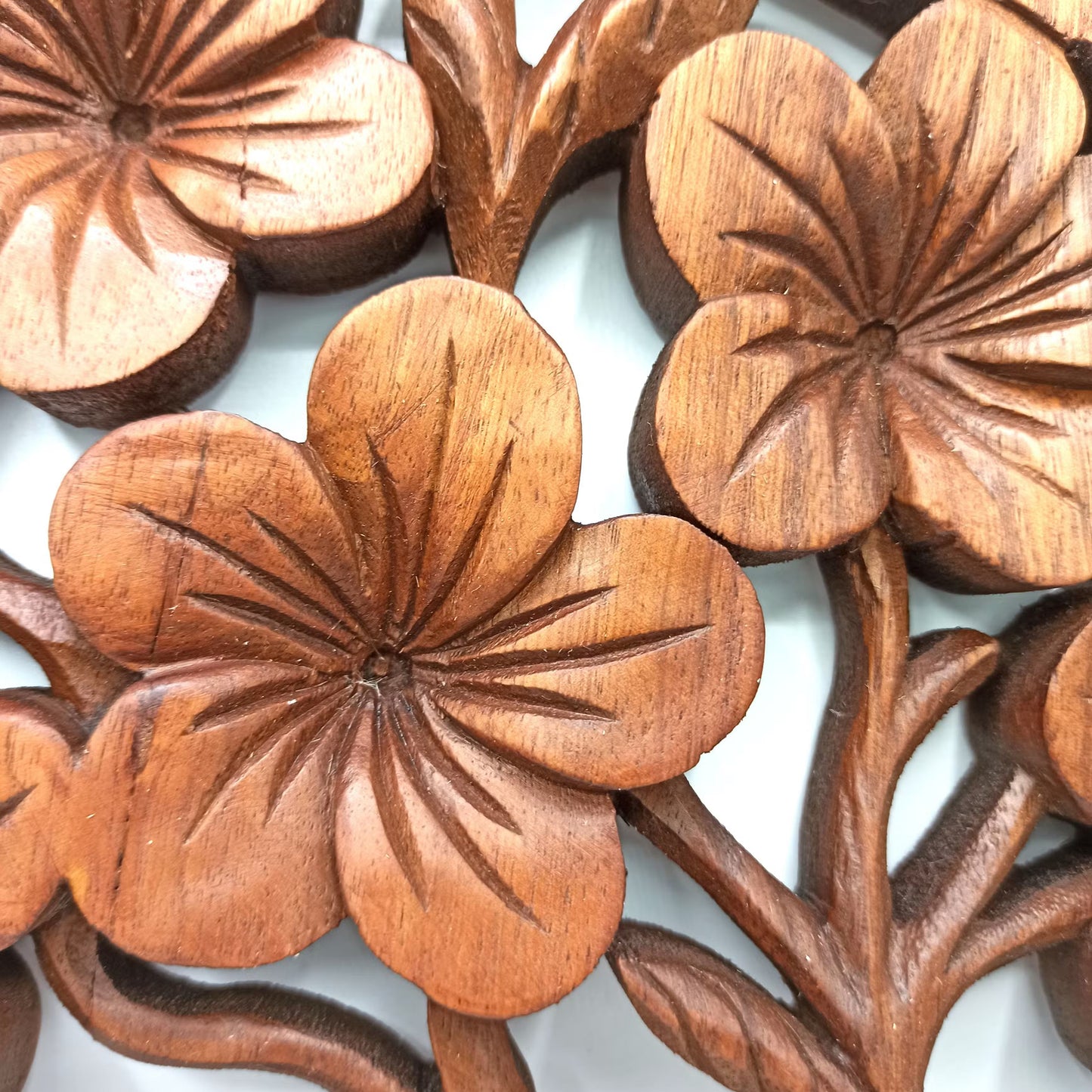 Tree of Life / Frangipani - Handmade Decorative Suar Wooden Plaque - 40cm