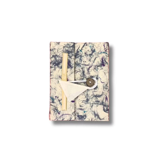 Pocket Eco-Friendly Lokta Paper Notebook - Mixed Blue Cotton