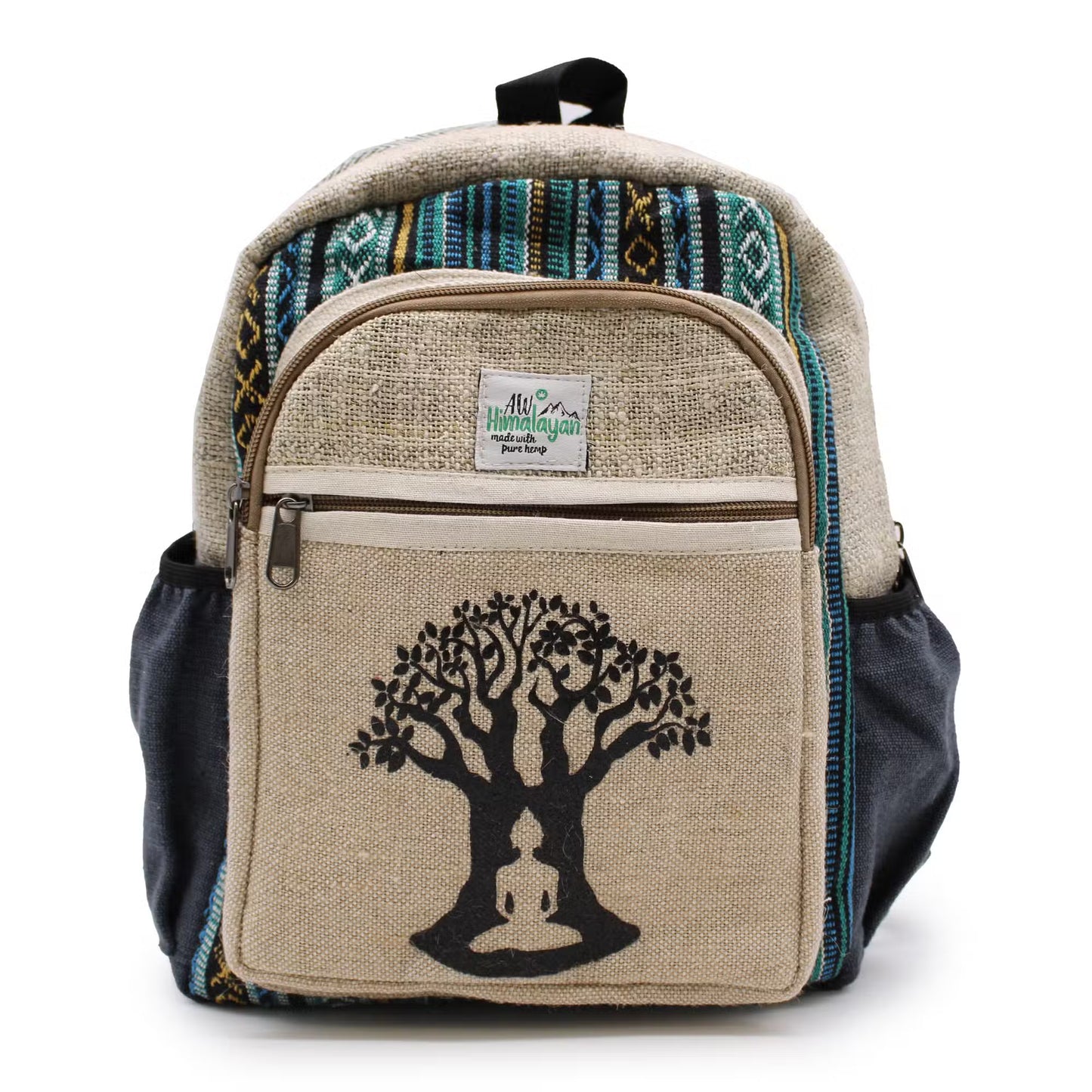 Eco-Friendly Hemp and Cotton Backpack - Bohdi Tree / Random Colour / Small