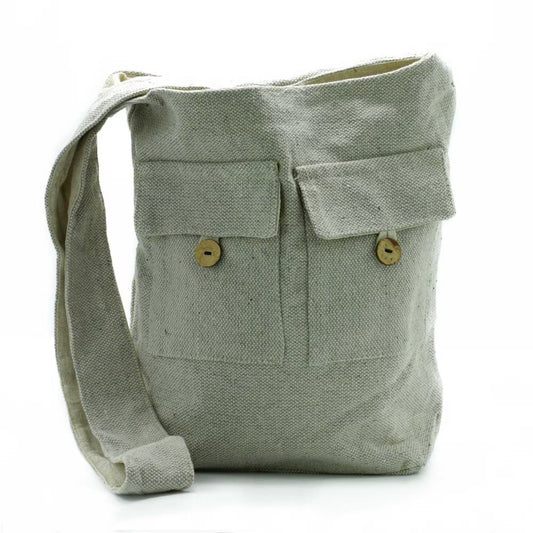 Eco-Chic Cotton Two Pocket Bags - Large / Stone