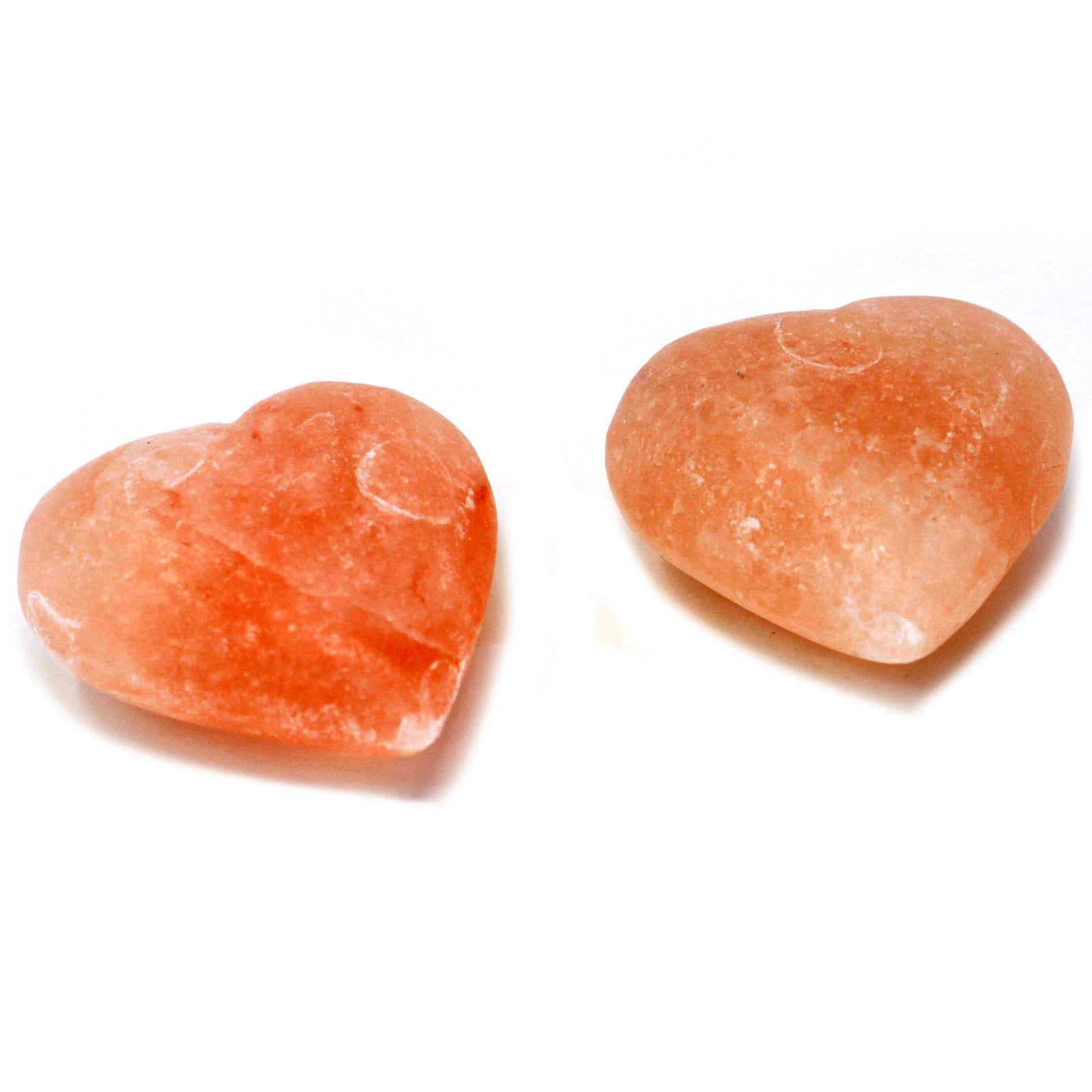 2 Heart Shaped Himalayan Mineral Salt Deodorant Massage Stones
